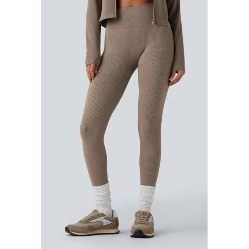 Halara XL oneform seamless flow high waisted yoga warming taupe gray leggings